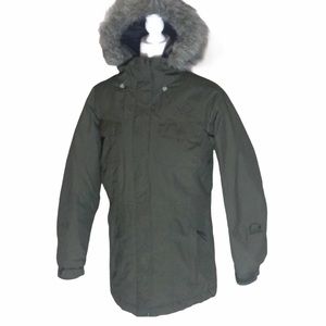 SOREL Jacket Parka Olive Green Hood Winter Ski Snow Down Coat Medium Womens 8